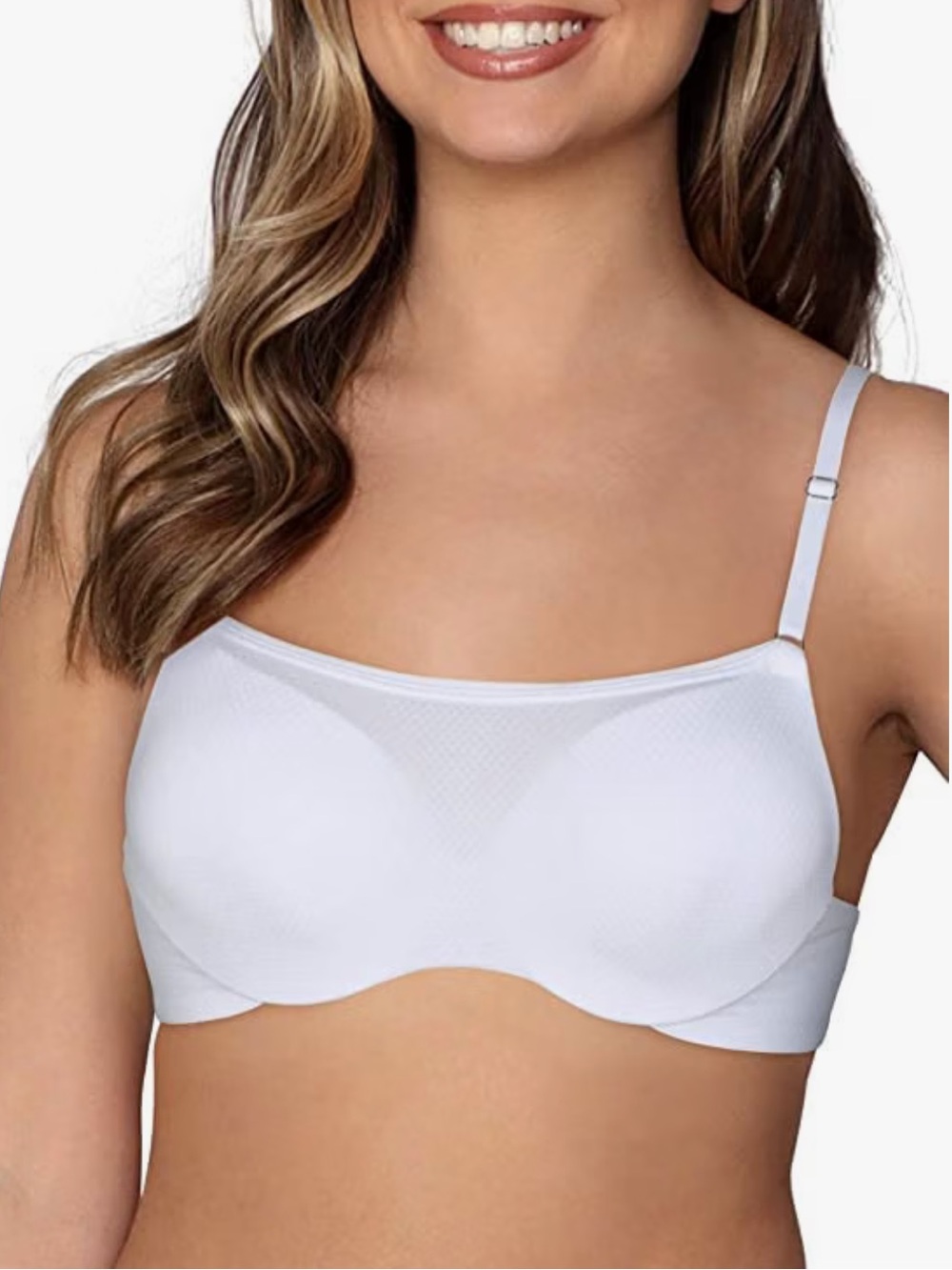 NEW Fruit of the Loom Women's Breathable Cami Bra with Convertible Straps White